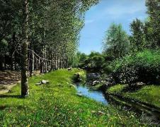  The creek among the poplars 